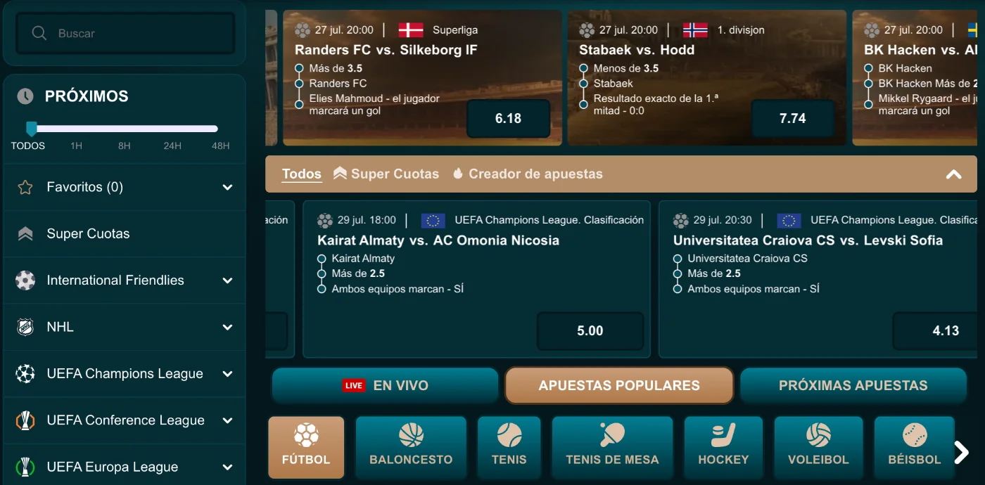 Apuestas deportivas en línea en MyEmpire Casino
